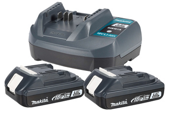 MAKITA ZESTAW ZASILAJĄCY LXT BASIC® – ŁADOWARKA DC18WA + 2x AKUMULATOR BLB182 2,0 AH