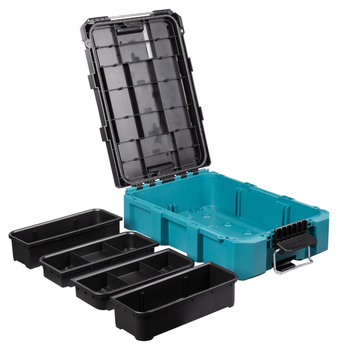 MAKITA MAKTRAK M P-91039 ORGANIZER PŁASKI MAX. 34 KG • 18,41 L • 4 POJEMNIKI • KOPOLIMER • DROBNE ELEMENTY