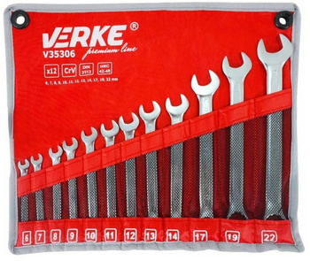 VERKE V35306 KLUCZE PŁASKO-OCZKOWE 12 EL 6-22mm POKROWIEC